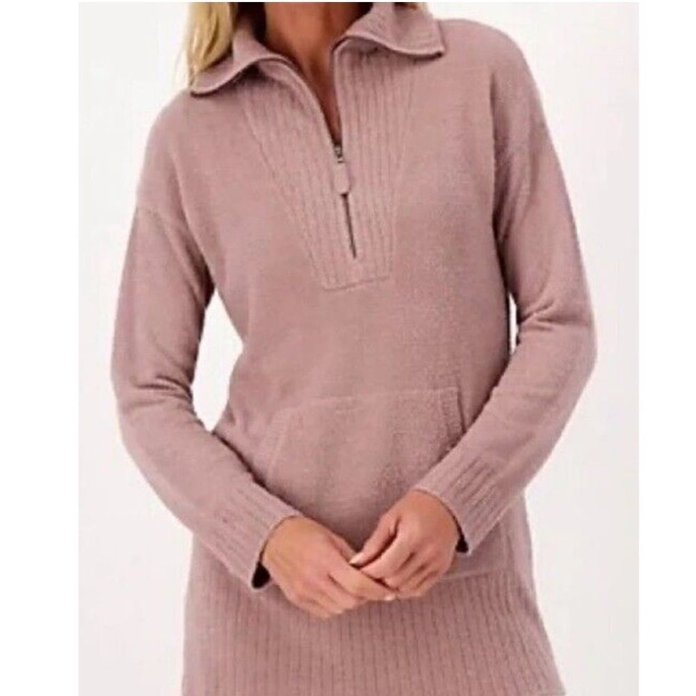 Barefoot Dreams Cozychic Lite Soft Cozy Quarter Zip Mauve Sweater
Womens Size L